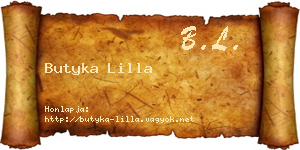 Butyka Lilla névjegykártya